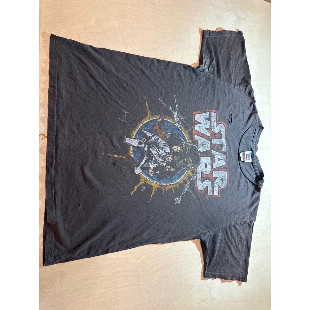 Vintage Star Wars T Shirt Junk Food Y2K Distressed Graphic Tee Black Mens M